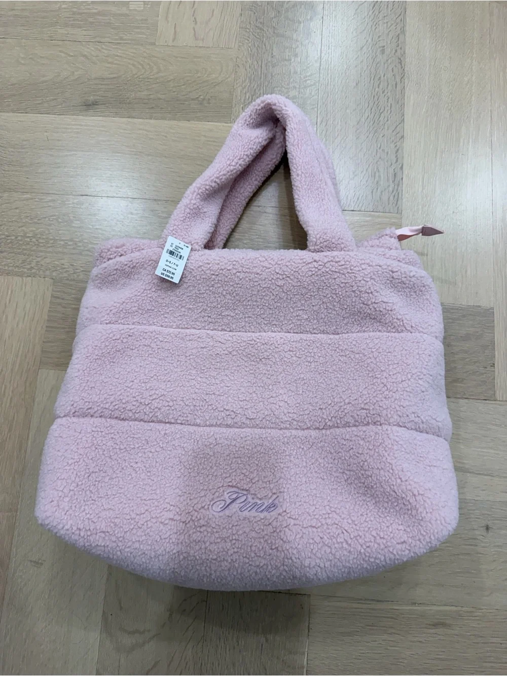 Pink Plush Tote Bag - Light Pink